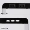 【アウトレット】キーボード収納モニター台(電源タップ+USBポート付き/W600×D300mm・ブラック)