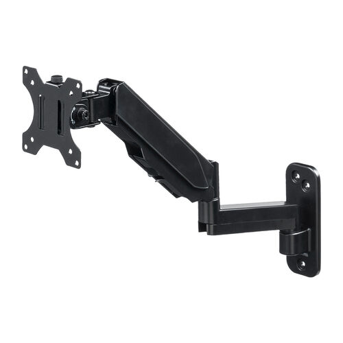 【アウトレット】壁設置用 モニターアーム 1画面 ガス圧式 上下左右調整 3関節 ブラック