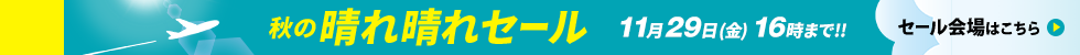 晴れ晴れセール 11/15 10時から11/29 16時まで